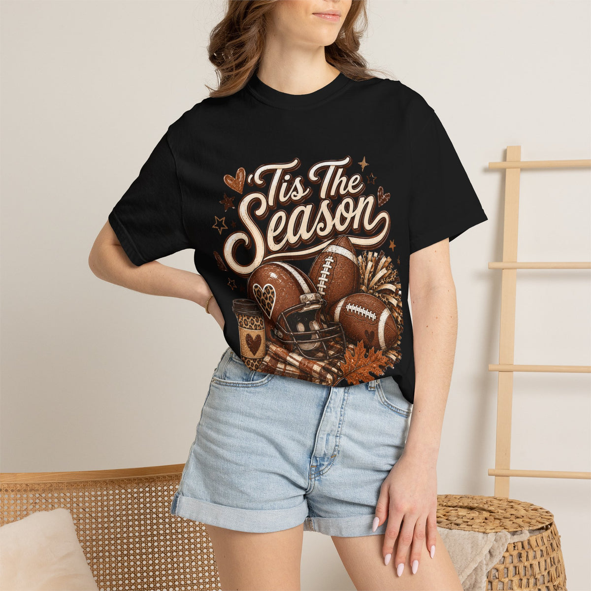 T-Shirt — "'Tis The Season" Football & Fall Cozy Graphic Tee