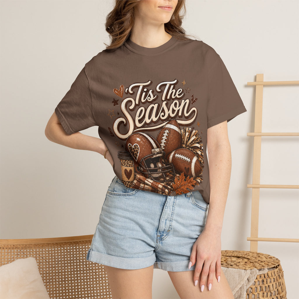 T-Shirt — "'Tis The Season" Football & Fall Cozy Graphic Tee