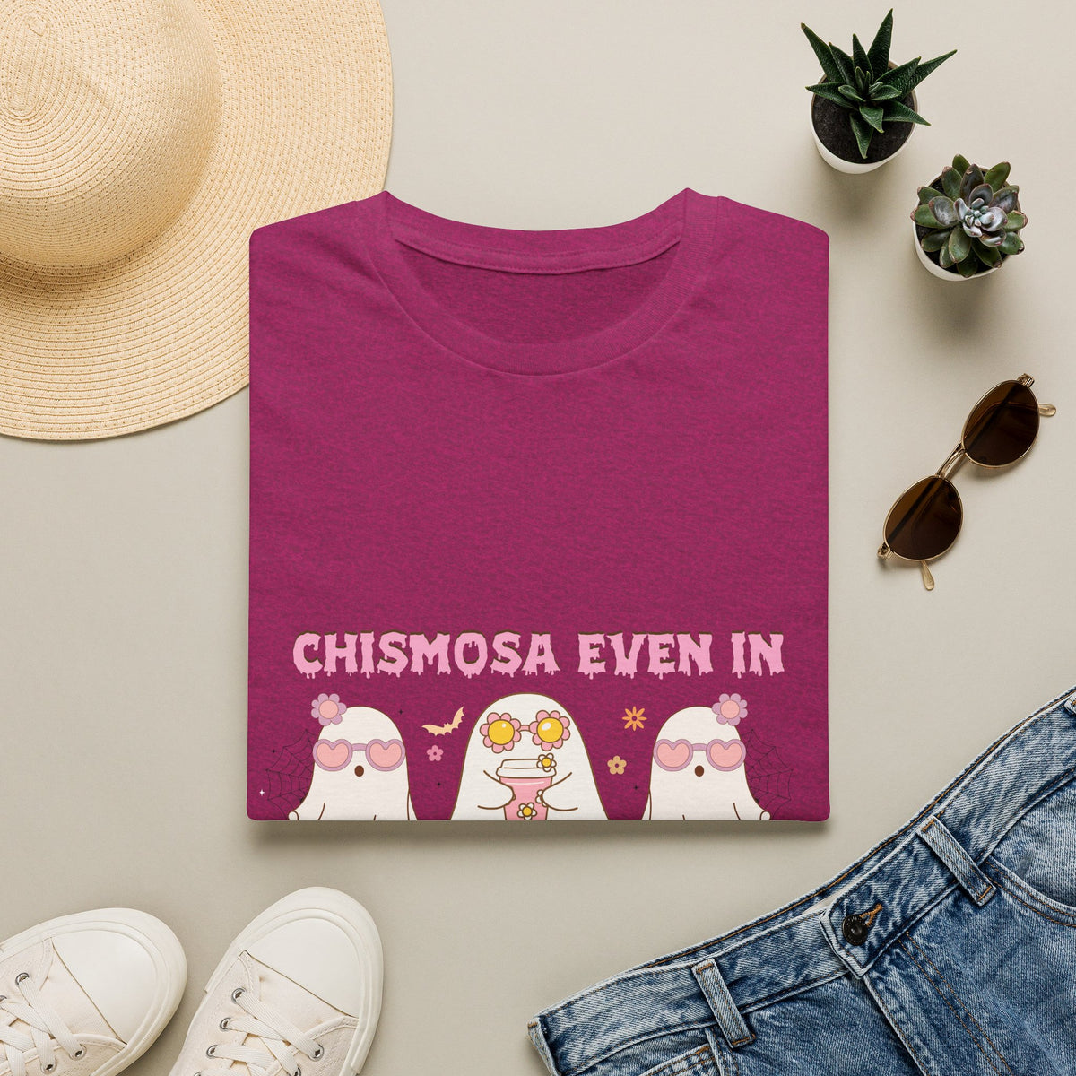 Chismosa Even in the Afterlife T-Shirt — Cute Ghosts Graphic Tee