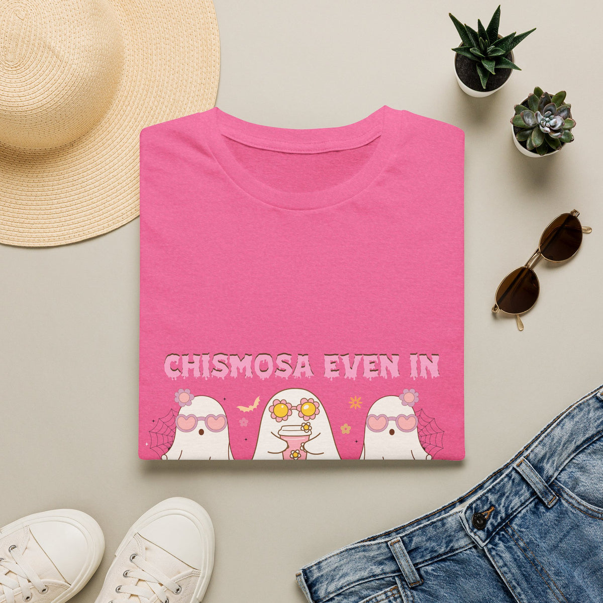 Chismosa Even in the Afterlife T-Shirt — Cute Ghosts Graphic Tee