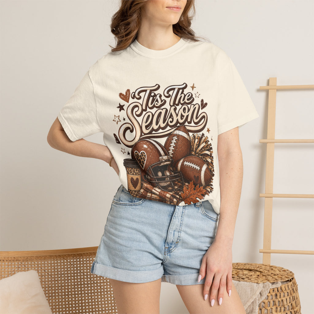 T-Shirt — "'Tis The Season" Football & Fall Cozy Graphic Tee