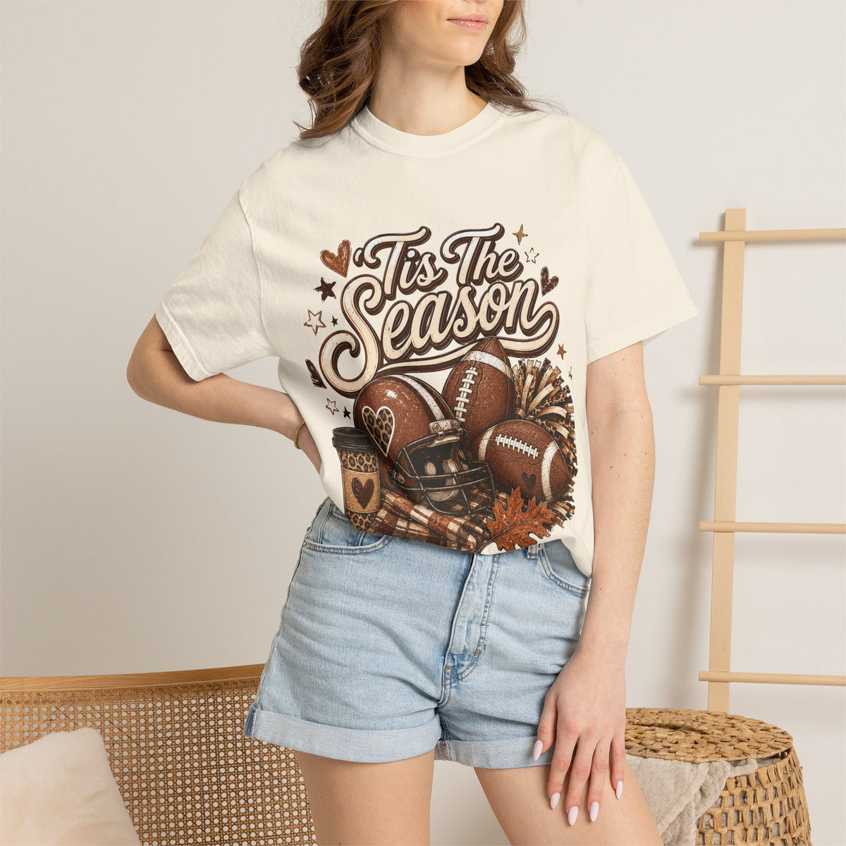 T-Shirt — "'Tis The Season" Football & Fall Cozy Graphic Tee