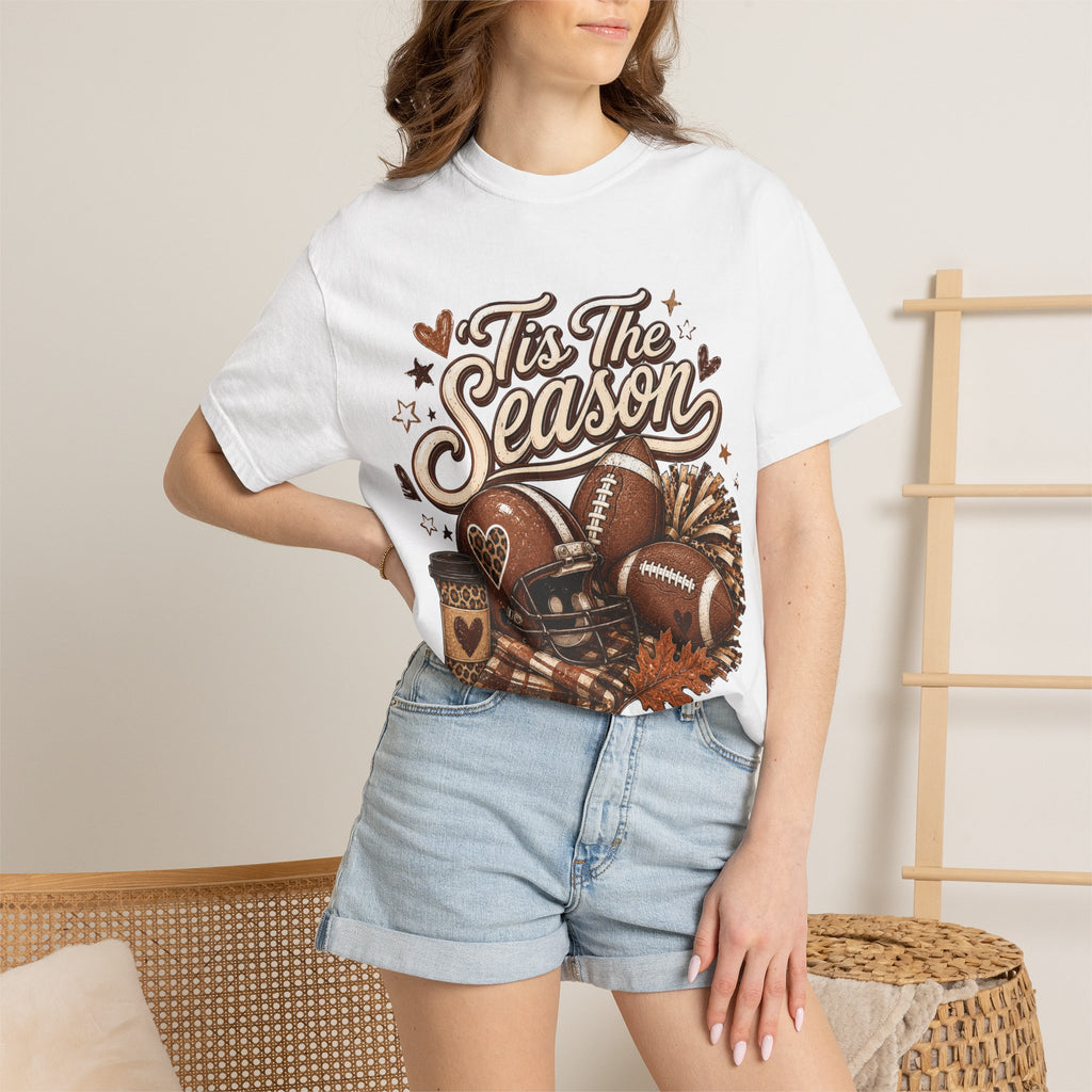 T-Shirt — "'Tis The Season" Football & Fall Cozy Graphic Tee