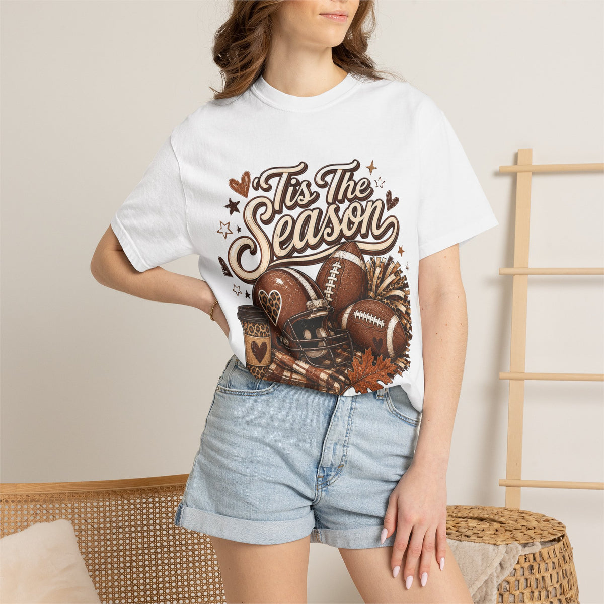 T-Shirt — "'Tis The Season" Football & Fall Cozy Graphic Tee