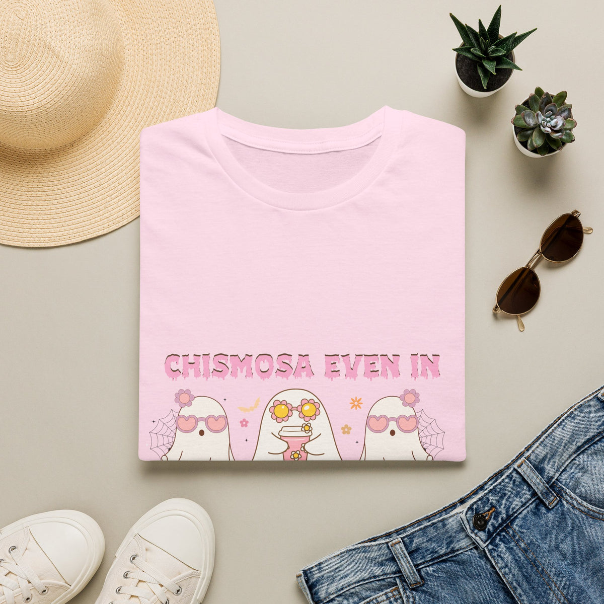 Chismosa Even in the Afterlife T-Shirt — Cute Ghosts Graphic Tee