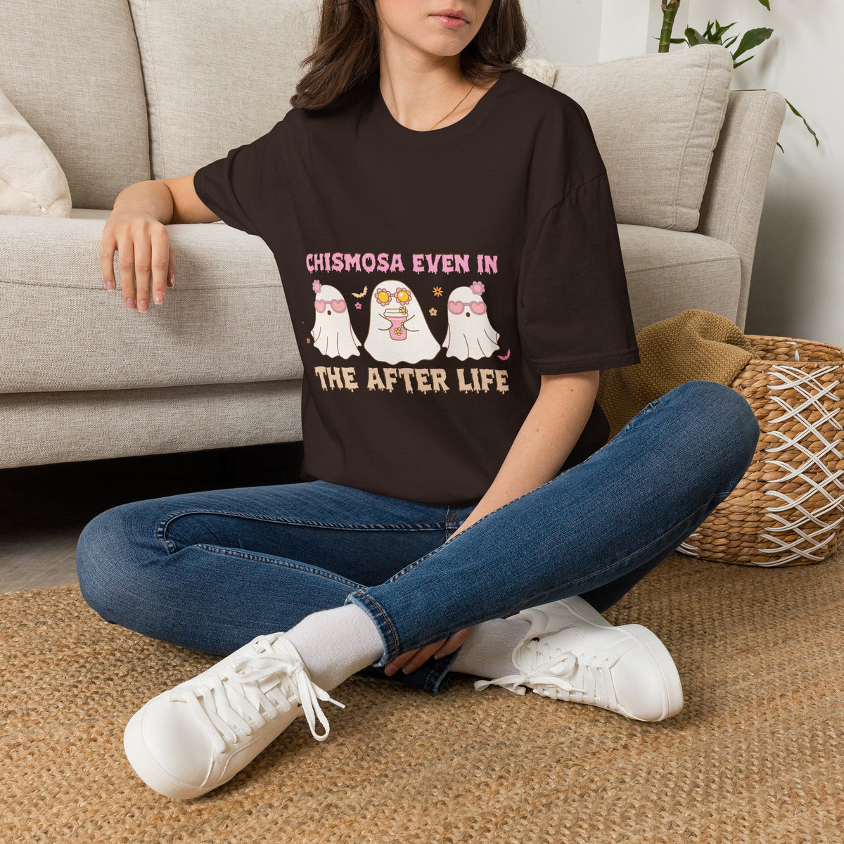 Chismosa Even in the Afterlife T-Shirt — Cute Ghosts Graphic Tee