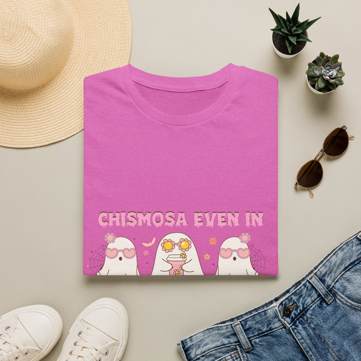 Chismosa Even in the Afterlife T-Shirt — Cute Ghosts Graphic Tee