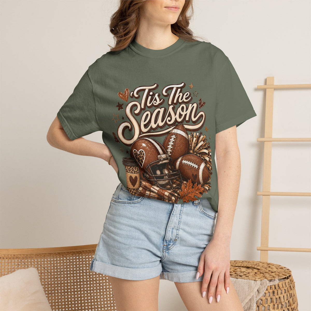 T-Shirt — "'Tis The Season" Football & Fall Cozy Graphic Tee